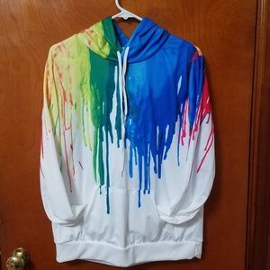 Long sleeved colorful hooded